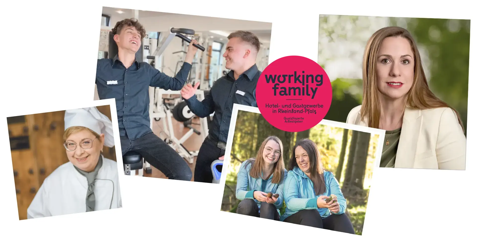 Bildkollage, bestehend aus Palaroid-Fotos von verschiedenen Mitarbeitern