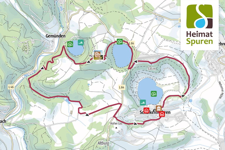 Abbildung der Route der Heimatspur Maarglück