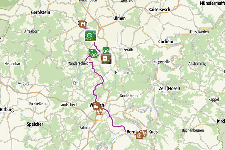 Abbildung der Route des Maare-Mosel-Radwegs